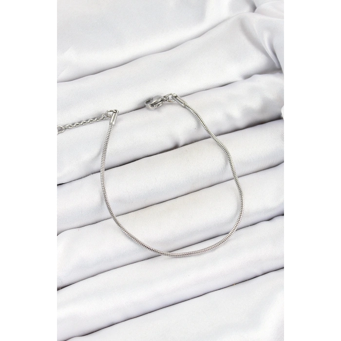 316L Çelik Gümüş Renk Yılan Zincir Erkek Bileklik