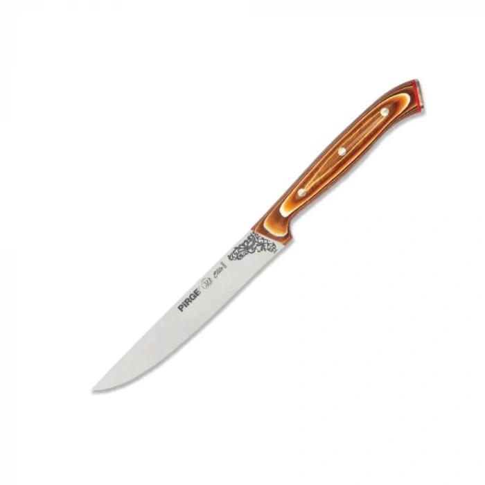 32042 Elite Sebze Bıçağı 12 Cm - Kahverengi Perçinli Kompozit Sap