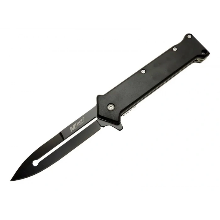 4 35bk Siyah Bas - Çek Kamp Çakı 20cm- Otomatik, Kemerlikli