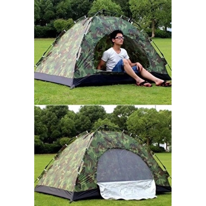 6 Kişilik Kamuflaj Desenli Kolay Kurulumlu Kamp Çadırı