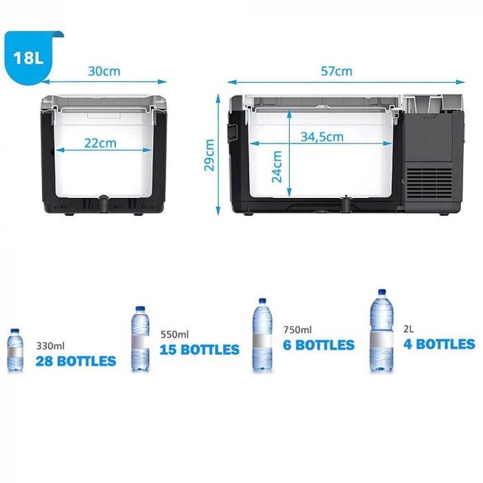 Acopower V18 12/24/220Volt 18Litre Kompresörlü Outdoor Oto Buzdolabı (Akü Dahil Değildir)