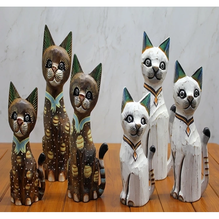 Ahşap 3lü 50 Cm Kedi Seti 3sutama-2