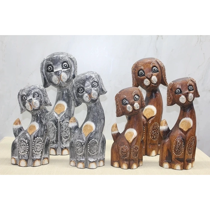 Ahşap 3lü Köpek Seti 3trendy-1