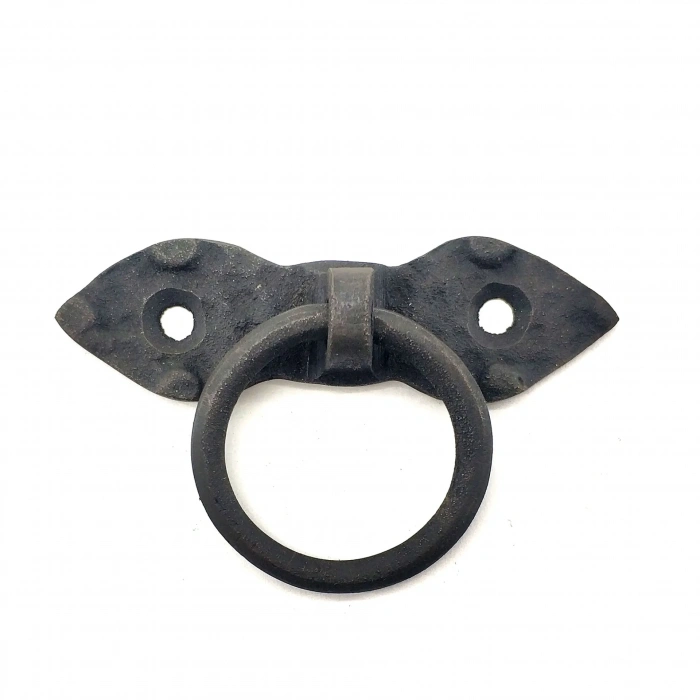 Antika Tarz Dekoratif Pirinç Yaprak Mobilya Kulbu, Kapı Kilit Halkası - 80 Mm, Oksit