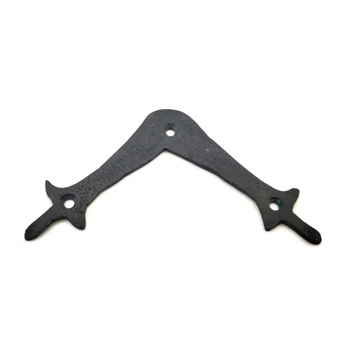 Antika Tarz Dekoratif Pirinç Zambak Gönye - Üst, 107x107 Mm, Oksit