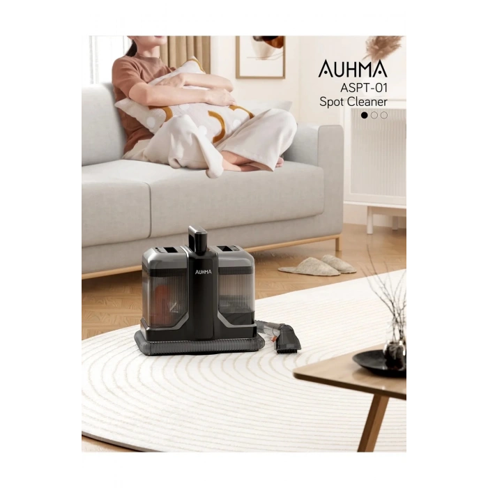 Auhma Koltuk Ve Halı Yıkama Makinesi 2 Başlıklı Leke Çıkarıcı 450 Watt Siyah