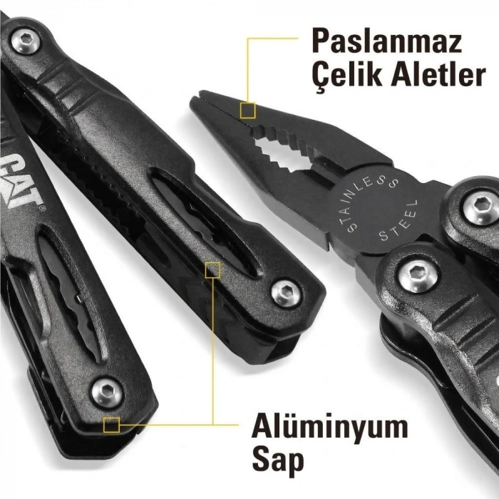 CAT DA980021 13 IN 1 Çok Fonksiyonlu Siyah Oksit Kaplamalı Profesyonel Pense Seti