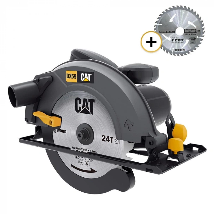 CAT DX59P 1400Watt 185mm Profesyonel Daire Testere + 1 Adet 185mm 40 Diş Yedek Testere