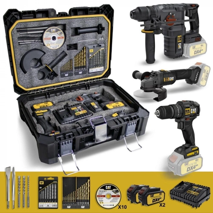 CAT DXK302 DX1010 + DX2150 + DX3131 3 Parça Kombo Set + 39 Parça Aksesuar Seti