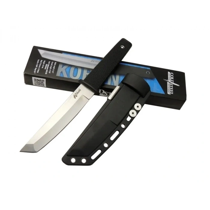 Cold Steel Aus 8a Kobun Tanto Outdoor / Av Bıçağı 25cm - Kılıflı, Kutulu, Siyah Plastik Sap