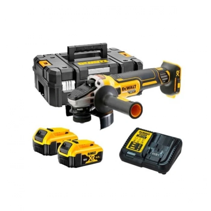 Dewalt DCG405P2 18V 5.0 Ah Li-ion 125 mm Kömürsüz Çift Akülü Avuç Taşlama