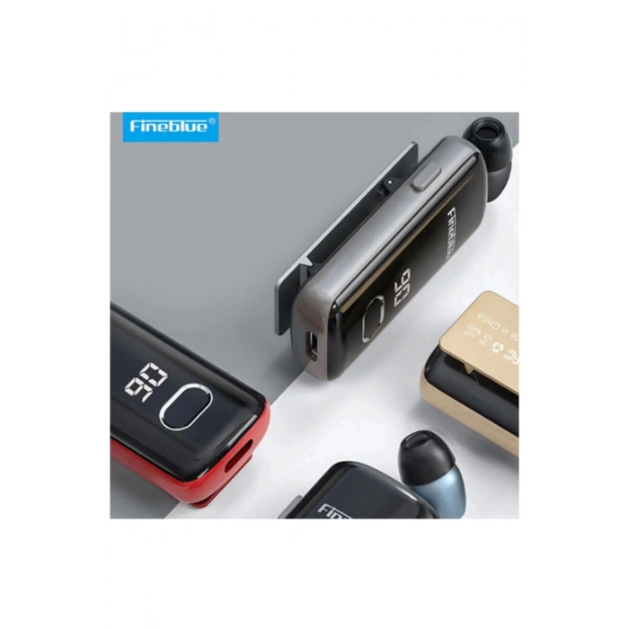 F580 Dijital Göstergeli Makaralı Titreşimli Bluetooth Kulaklık Mavi