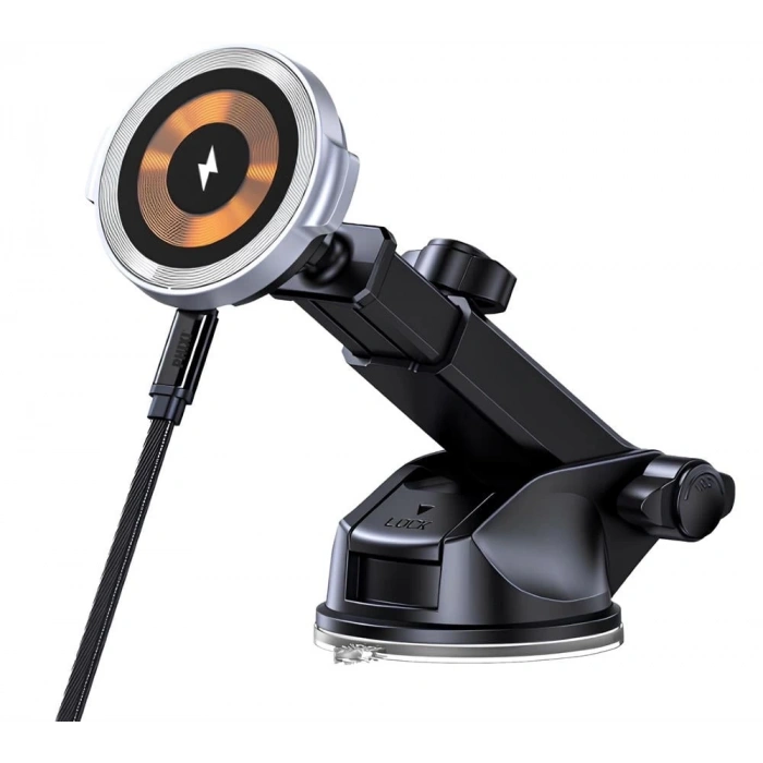 Force M20 15w Hızlı Şarj Kablosuz Araç Şarj Cihazı Tutucu, Manyetik Katlanabilir Telefon Tutucu