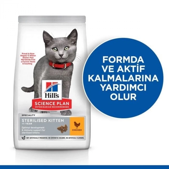 Hills Sterilised Kitten Tavuklu Kısırlaştırılmış Yavru Kedi Maması 3 Kg