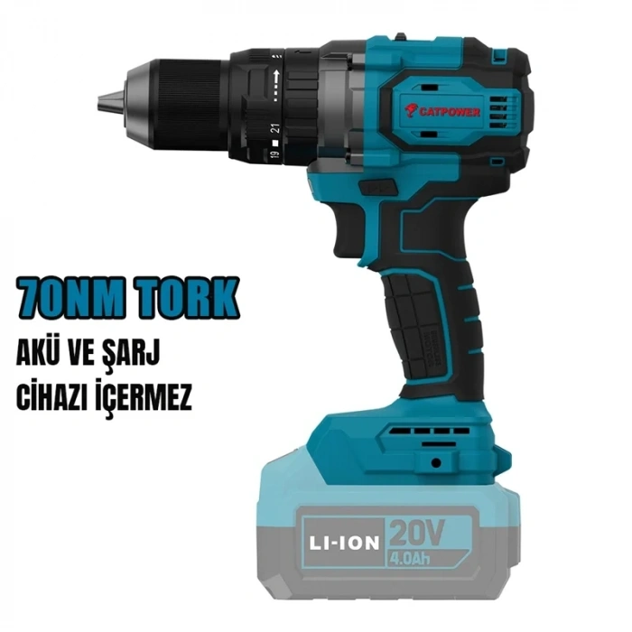 KÖMÜRSÜZ AKÜLÜ DARBELİ VİDALAMA 70NM  13 MM 20V Lİ-İON