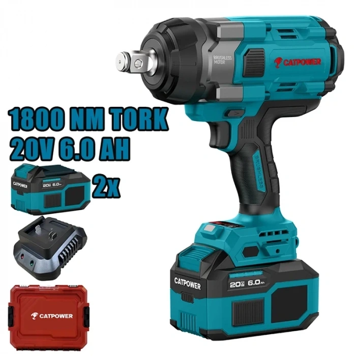 KÖMÜRSÜZ AKÜLÜ SOMUN SIKMA 3/4 1800NM Lİ-İON 20V 6.0Ah