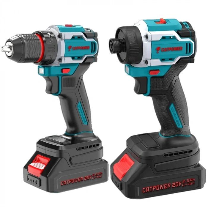 KÖMÜRSÜZ Li-iON AKÜLÜ 2Lİ KOMBO SET - MATKAP VE VİDALAMA 20V 2.0Ah