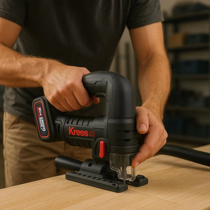 Kress KUE26 20Volt 4.0Ah Li-ion Çift Akülü Profesyonel Kömürsüz Devir Ayarlı Şarjlı Dekupaj Testere