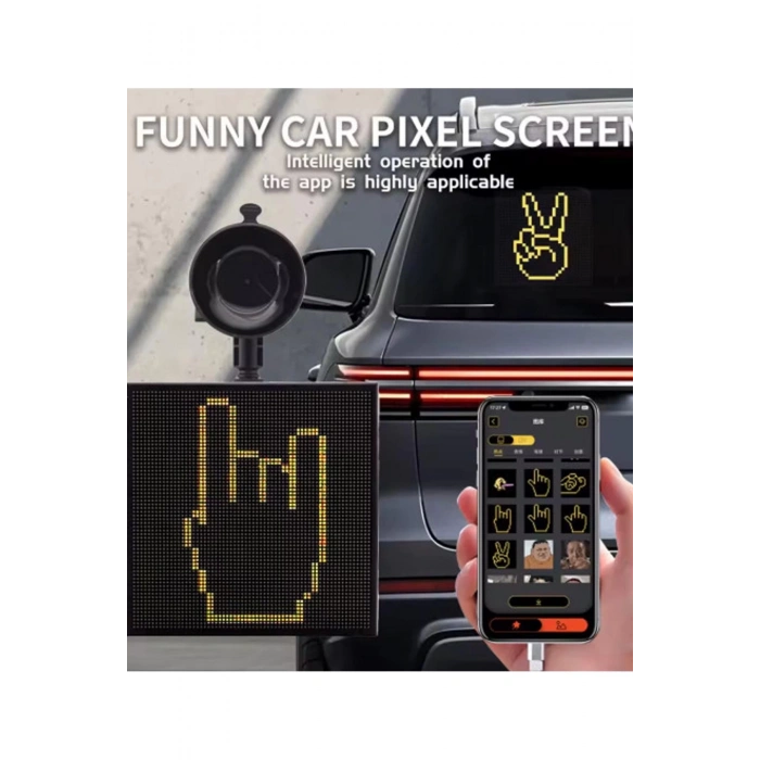 Led Ekran Matrix Panel Cama Yapışan Araba Yazısı 13*13 Cm