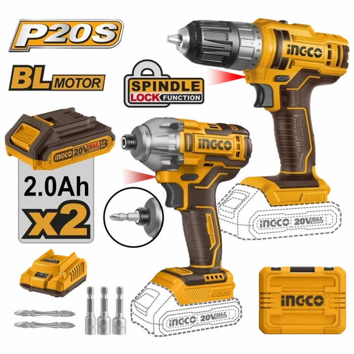 Li-ion Akülü 2 li Kombo Set - Matkap ve Vidalama 20V 2