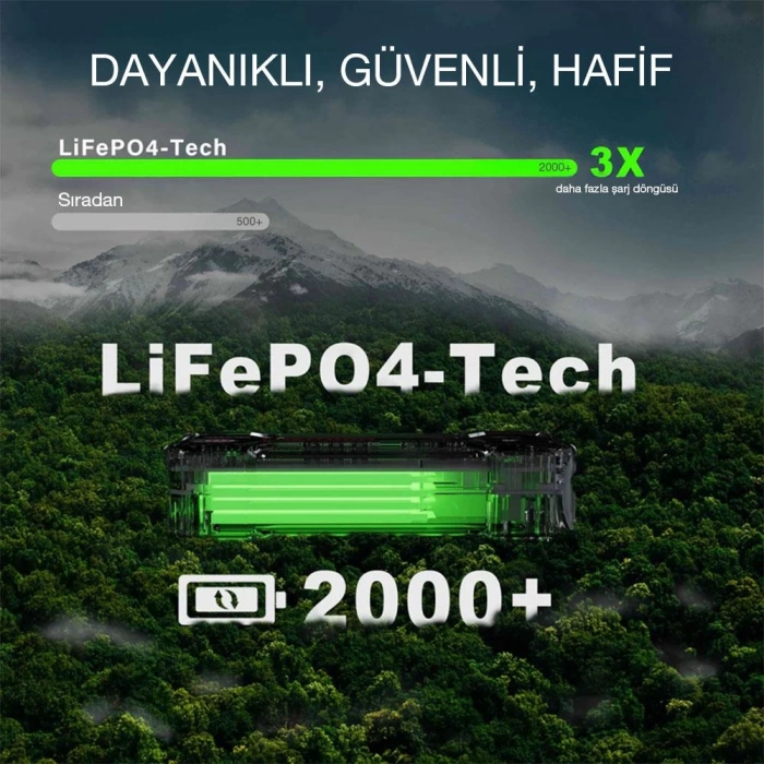 Lokithor J1350PRO 12V 1350Amp LiFePO4 Akıllı Akü Takviye + Powerbank + Led Lamba