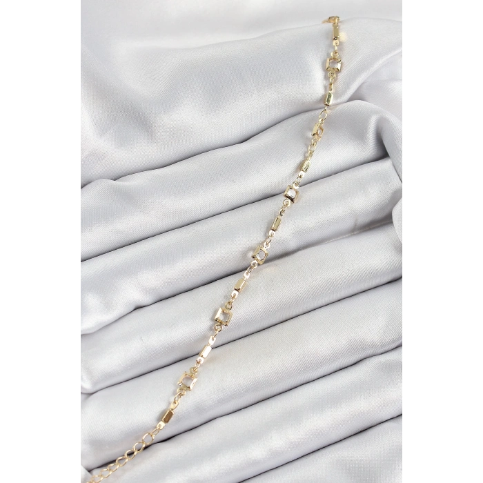 Pirinç Gold Renk Zirkon Taşlı Kadın Bileklik