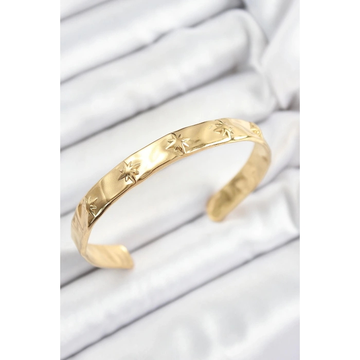 Pirinç Kuzey Yıldızı Model Gold Renk Altı Açık Kadın Bileklik