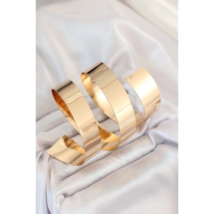 Pirinç Sarmal Gold Renk Kadın Pazu Bileklik