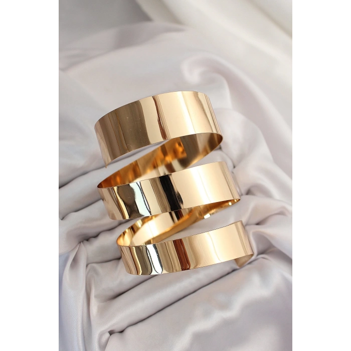 Pirinç Sarmal Gold Renk Kadın Pazu Bileklik