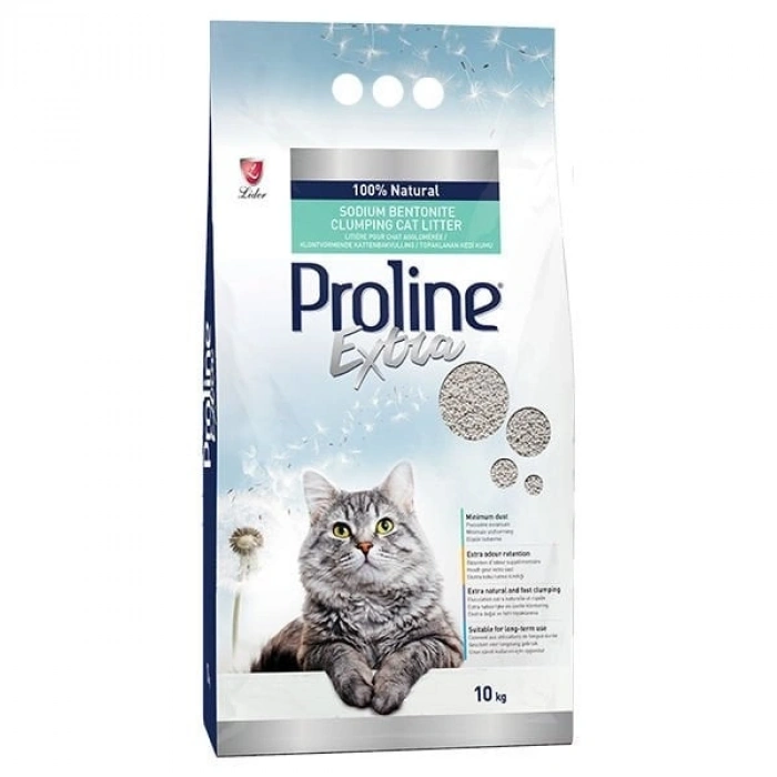 Proline Extra Bentonit Topaklanan Doğal Kedi Kumu 1 Adet 10 Kg