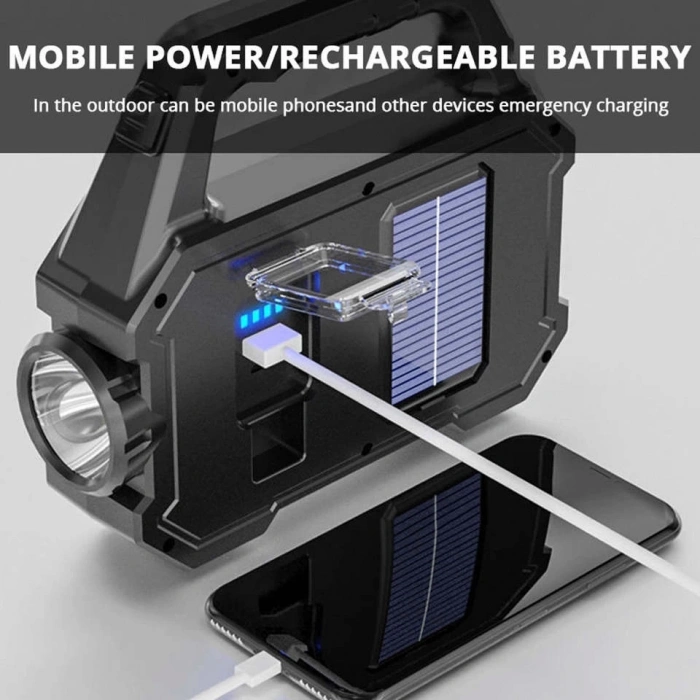 Ps-2205 Güneş Enerjili Powerbank Özellikli Şarj Edilebilir El Feneri