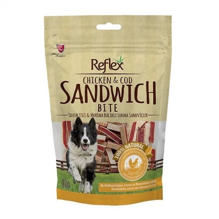 Reflex Tavuk ve Morina Balıklı Sandviç Köpek Ödül Maması 80 Gr