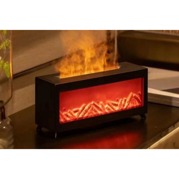 Şömine Modeli Işıklı Difüzör Ayaklı Kumandalı