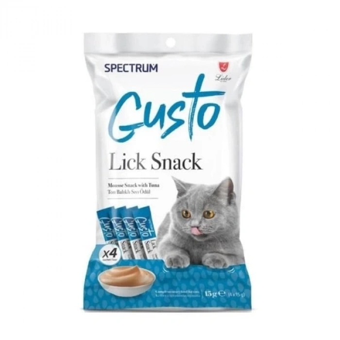 Spectrum Gusto Lick Snack Ton Balıklı Sıvı Kedi Ödül Maması 1 Adet 4x15 Gr