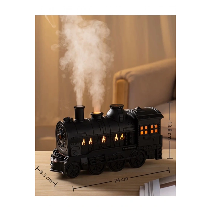 Tren Şeklinde Buharlı Oda Hava Nemlendirici Işık Buhar Makinesi Kumandalı