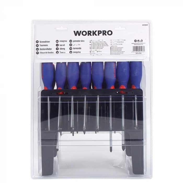 WORKPRO WP200507 100 Parça Duvar Askı Aparatlı Profesyonel CR-V Manyetik Tornavida ve Bits Uç Seti