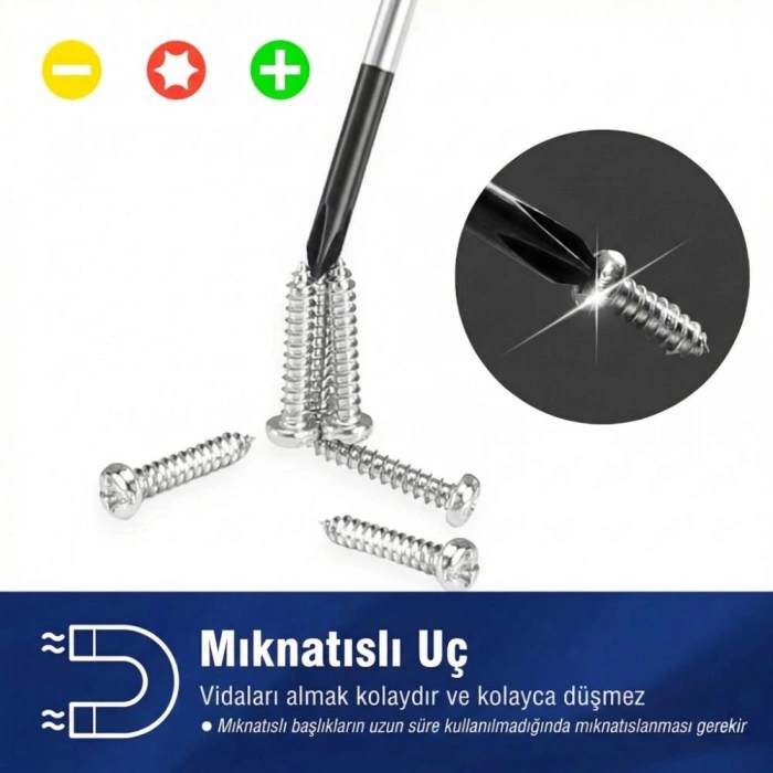 WORKPRO WP200530 CR-V 10 Parça Profesyonel Manyetik Hassas Tornavida Seti