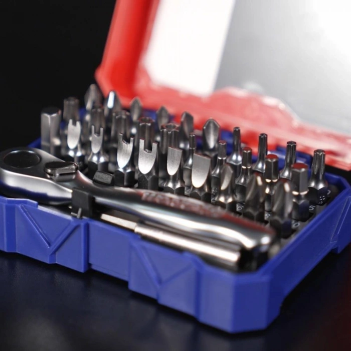 WORKPRO WP200534 32 Parça 1/4’ Profesyonel Mini Cırcır Lokma Kollu Bits Vidalama Seti