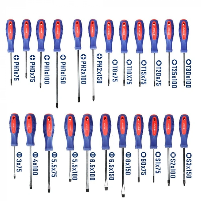 WORKPRO WP200560 100 Parça Duvar Askı Aparatlı Profesyonel CR-V Manyetik Tornavida ve Bits Uç Seti