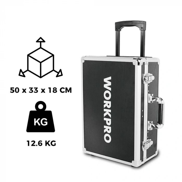 WORKPRO WP209089 145 Parça CR-V Profesyonel El Aleti Tamir Seti Tamir Bakım Çantası