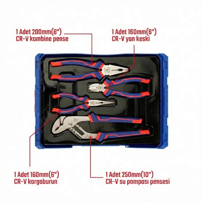 WORKPRO WP209133 4 Parça Profesyonel Pense Seti