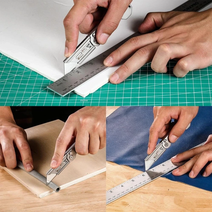 WORKPRO WP211016 Paslanmaz Çelik Gövde Katlanır Rötuş Maket Bıçağı