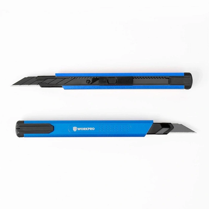 WORKPRO WP212012 9MM Alüminyum Kasa Cep Askılı Maket Bıçağı (MAVİ)