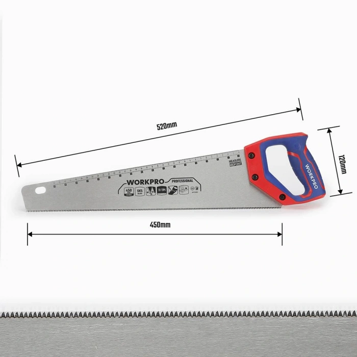 WORKPRO WP215010 450mm SK5 11 TPI Ağır Hizmet Tipi El Testeresi