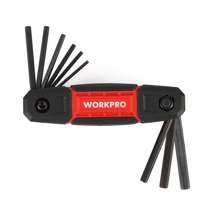 WORKPRO WP222029 9 Parça CR-V İnç Çakı Tipi Profesyonel Allen Anahtar Takımı