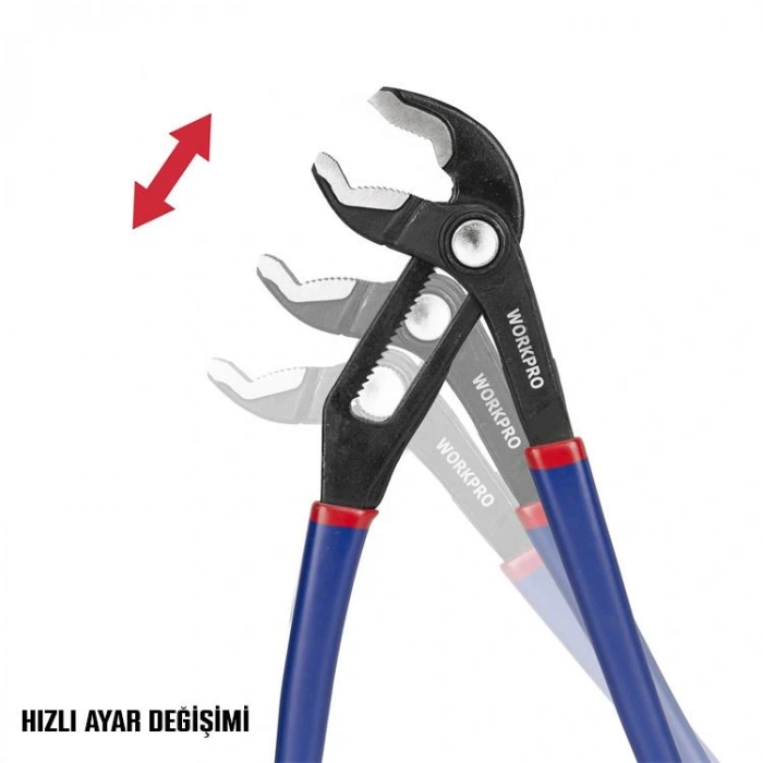 WORKPRO WP231086 200MM CR-V Profesyonel Ayarlı Düğmeli Fort Pense