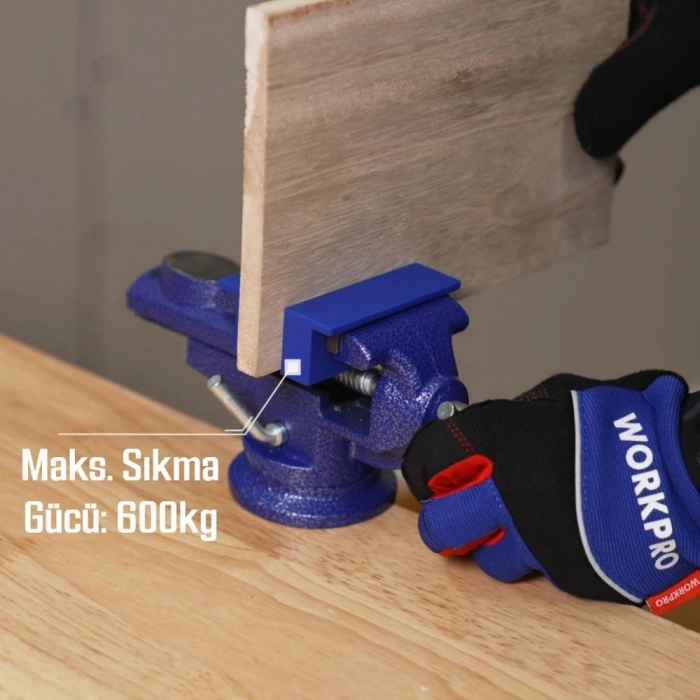 WORKPRO WP233010 65mm 360° Döner Tabanlı Örslü Profesyonel Mini Tezgâh Mengene