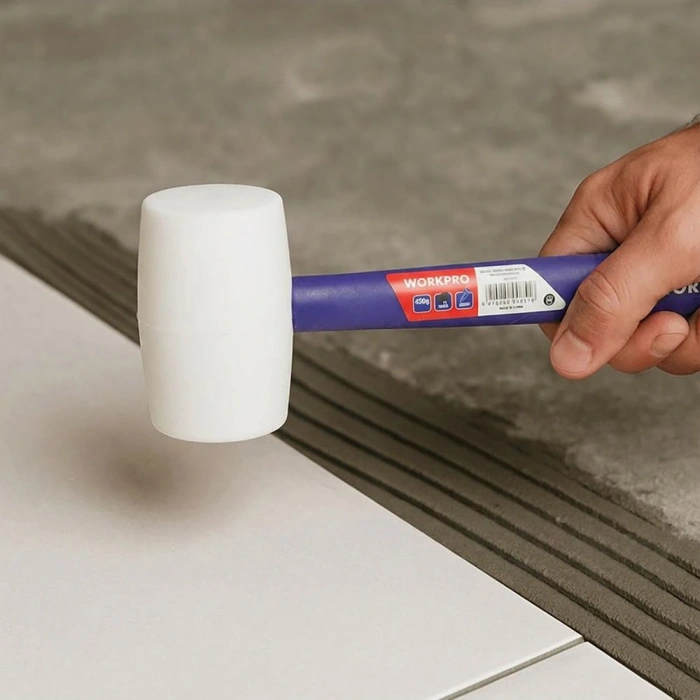 WORKPRO WP241040 57mm 450Gr PVC PP Saplı Beyaz Kauçuk Tokmak