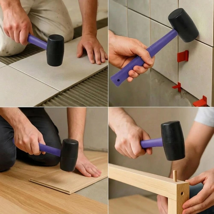 WORKPRO WP241041 57mm 450Gr PVC PP Saplı Siyah Kauçuk Tokmak