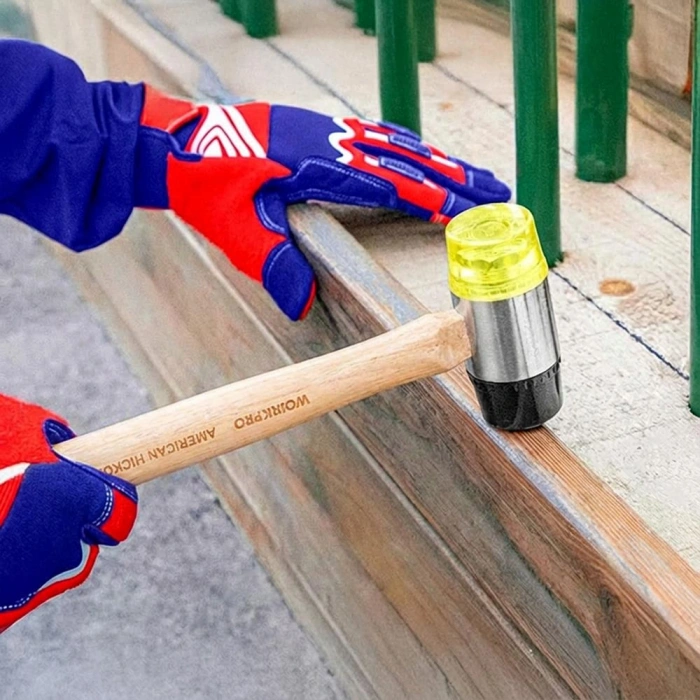 WORKPRO WP241050 35mm Ahşap Saplı Çift Başlı Hassas Lastik Çekiç